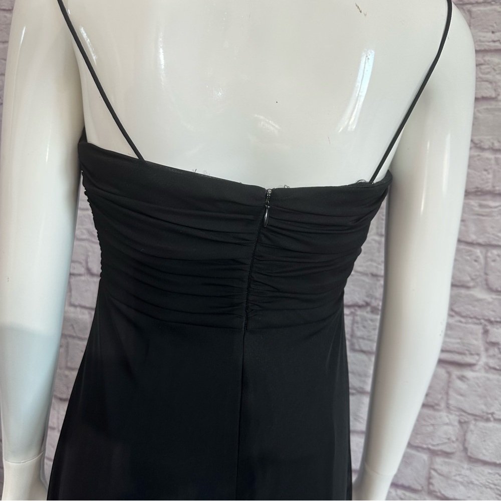Alex Evenings vintage spaghetti strap formal ball gown prom dress in black. - Picture 6 of 6